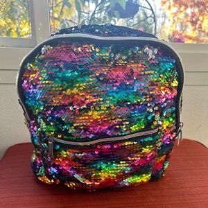 Streamline Multi Color Sequin Backpack 12” X 9” X 4”